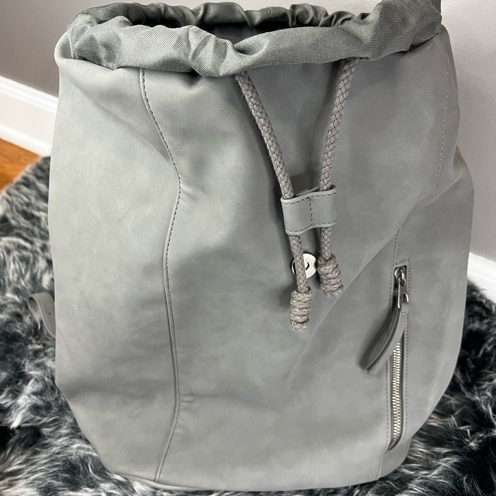 Soft Flap Backpack - Universal Thread Suede, Gray. - image 5